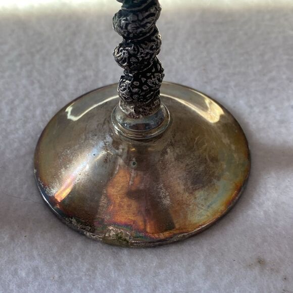 Valero Champagne cocktail Wedding Wine Silver Cup Glass Grape Twist 3 spain goth - Picture 6 of 10